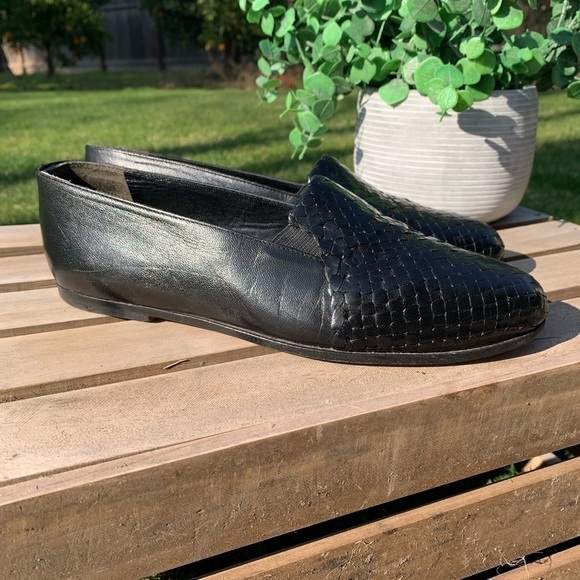 Stephane Kelian Paris Black Woven Leather Slip on Shoes Flats Size 7.5 - Picture 5 of 12